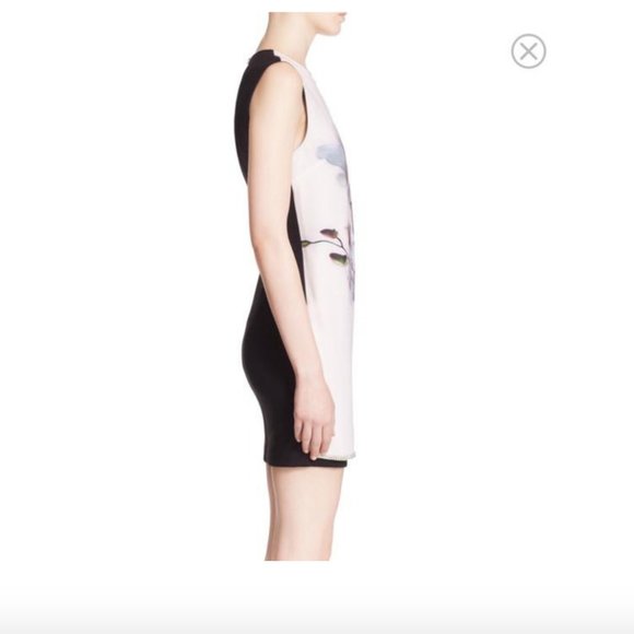 Ted Baker Amiro Embellished Pink Black Floral Print Sheath Dress size 2 nwot - Picture 8 of 16